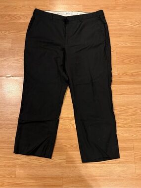 Santorelli Black Men's Dress Trousers - Classic Flat Front